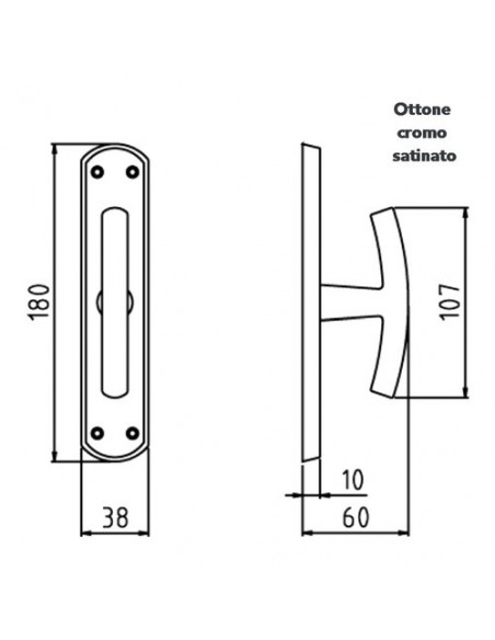 Maniglia finestra Ghidini 55744407003 MILENA Cromo satinato Cromo sati