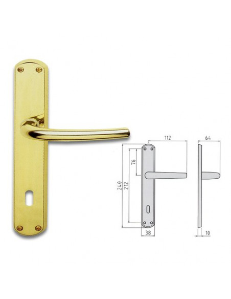 Maniglie porta Ghidini 55744089001 MILENA Ottone lucido Ottone lucido