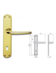 Maniglie porta Ghidini 55744087001 MILENA Ottone lucido Ottone lucido