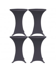Coperture Elastiche per Tavoli 4 pz 80 cm Antracite 2