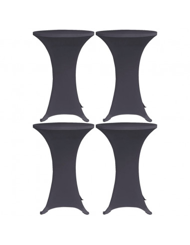 Coperture Elastiche per Tavoli 4 pz 80 cm Antracite