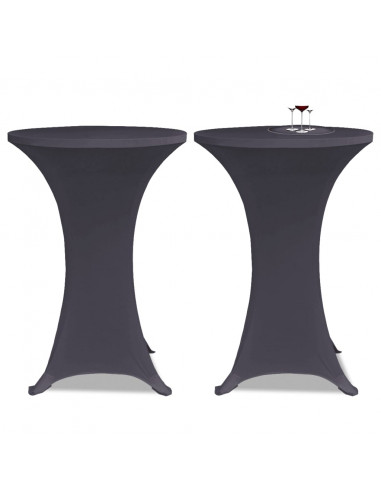 Coperture Elastiche per Tavoli 4 pz 80 cm Antracite