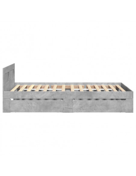 Giroletto Testiera Grigio Cemento 100x200 cm Legno Multistrato