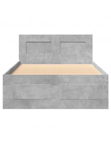 Giroletto Testiera Grigio Cemento 100x200 cm Legno Multistrato