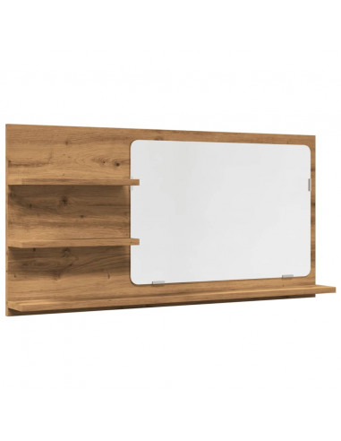 Mobile Bagno Specchio Rovere Artigianale 90x11x45 cm Truciolato