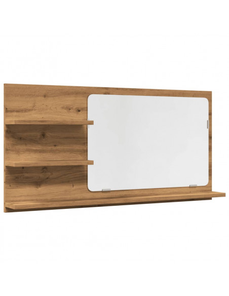 Mobile Bagno Specchio Rovere Artigianale 90x11x45 cm Truciolato