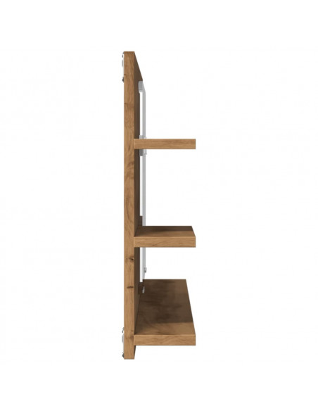Mobile Bagno Specchio Rovere Artigianale 90x11x45 cm Truciolato