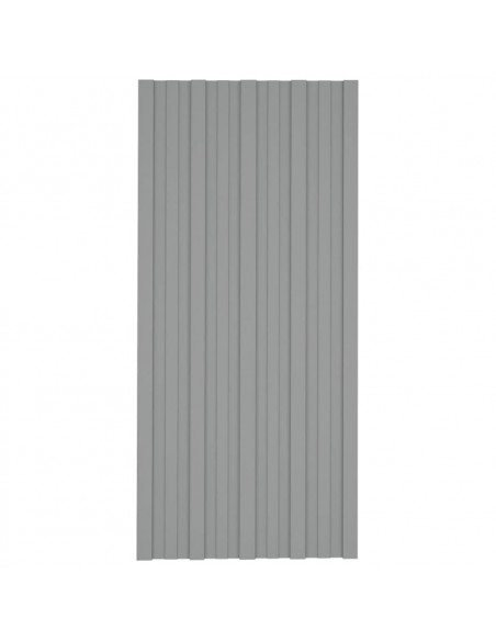 Pannelli da Tetto 12 pz in Acciaio Zincato Grigio 100x45 cm