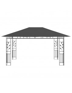 Gazebo con Zanzariera e Luci LED 4x3x2,73 m Antracite