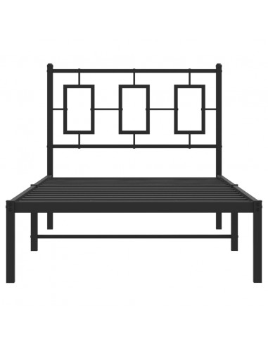 Giroletto con Testiera in Metallo Nero 90x190 cm