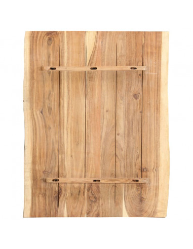 Piano del Tavolo in Legno Massello di Acacia 80x(50-60)x3,8 cm