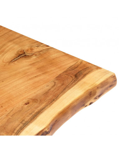 Piano del Tavolo in Legno Massello di Acacia 80x(50-60)x3,8 cm