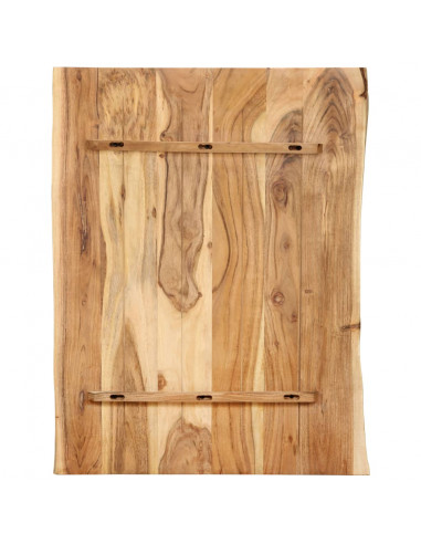 Piano del Tavolo in Legno Massello di Acacia 80x(50-60)x2,5 cm
