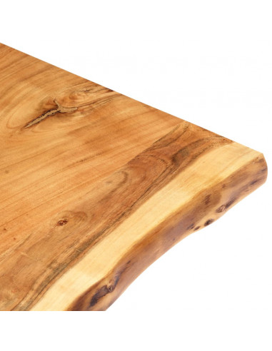 Piano del Tavolo in Legno Massello di Acacia 80x(50-60)x2,5 cm
