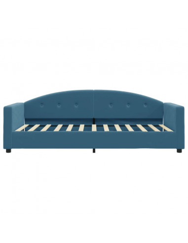 Divano Letto con Materasso Blu 90x200 cm in Velluto