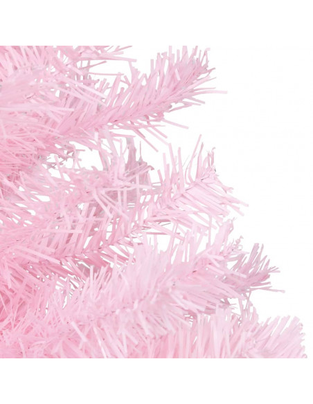 Albero di Natale Preilluminato con Palline Rosa 120 cm PVC