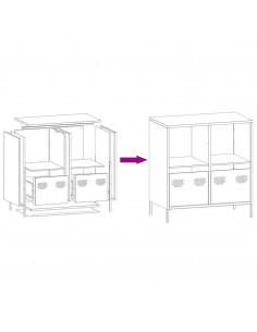 Credenza Verde Oliva 68x39x73,5 cm in Acciaio Laminato a Freddo