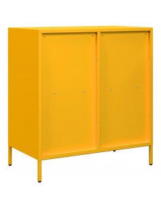 Credenza Giallo Senape 68x39x73,5 cm Acciaio Laminato a Freddo 2