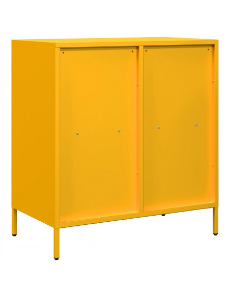 Credenza Giallo Senape 68x39x73,5 cm Acciaio Laminato a Freddo