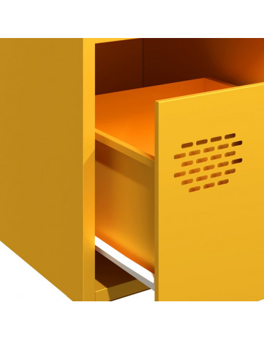 Credenza Giallo Senape 68x39x73,5 cm Acciaio Laminato a Freddo
