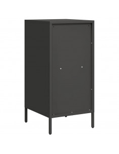 Credenza Nera 35x39x73,5 cm in Acciaio Laminato a Freddo 2