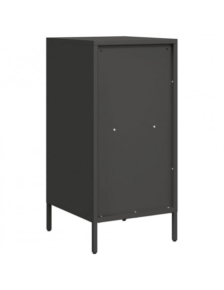 Credenza Nera 35x39x73,5 cm in Acciaio Laminato a Freddo