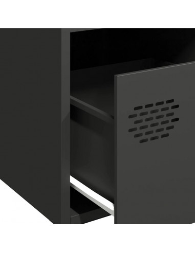 Credenza Nera 35x39x73,5 cm in Acciaio Laminato a Freddo