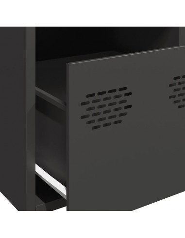 Credenza Nera 39x35x103,5 cm in Acciaio