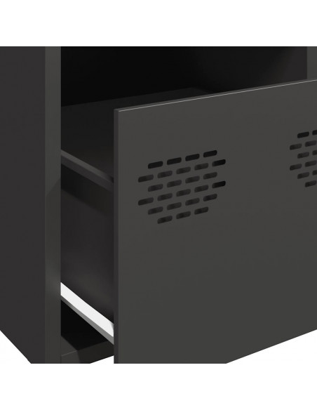 Credenza Nera 39x35x103,5 cm in Acciaio