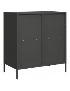 Credenza Nera 68x39x73,5 cm in Acciaio Laminato a Freddo 2