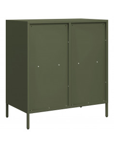 Credenza Verde Oliva 68x39x73,5 cm in Acciaio Laminato a Freddo 2