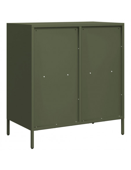 Credenza Verde Oliva 68x39x73,5 cm in Acciaio Laminato a Freddo