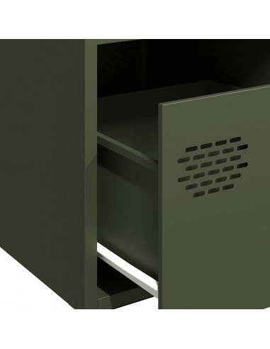 Credenza Verde Oliva 68x39x73,5 cm in Acciaio Laminato a Freddo