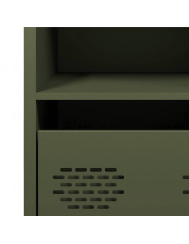 Credenza Verde Oliva 68x39x73,5 cm in Acciaio Laminato a Freddo