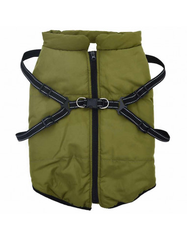 Cappotto Cani Imbracatura Impermeabile Riflettente Verde 5XL