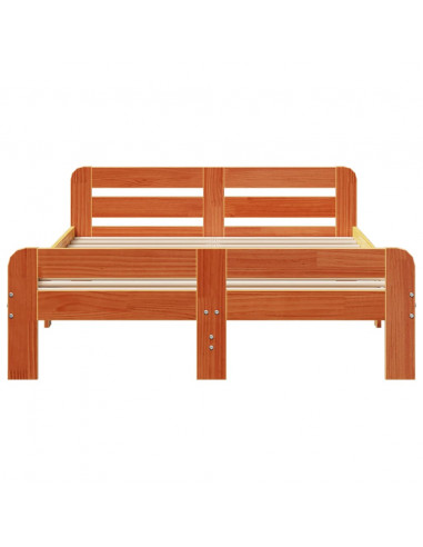 Letto senza Materasso Marrone Cera 200x200 cm in Legno di Pino