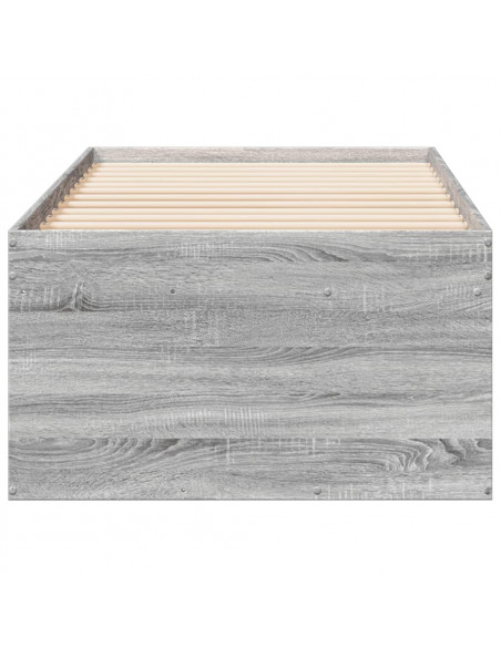 Divano Letto con Cassetti Grigio Sonoma 75x190 cm Multistrato