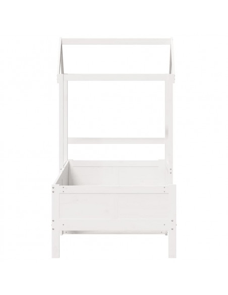 Dormeuse con Tetto 90x190 cm Bianco in Legno Massello di Pino