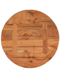 Piano per Tavolo Ø50x3,8 cm Rotondo in Legno Massello di Acacia