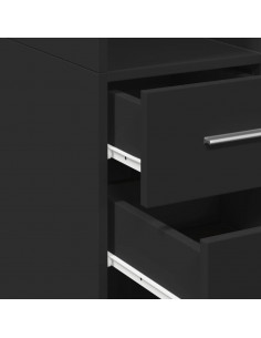 Mobile Sottile Nero 30x42,5x225 cm in Truciolato