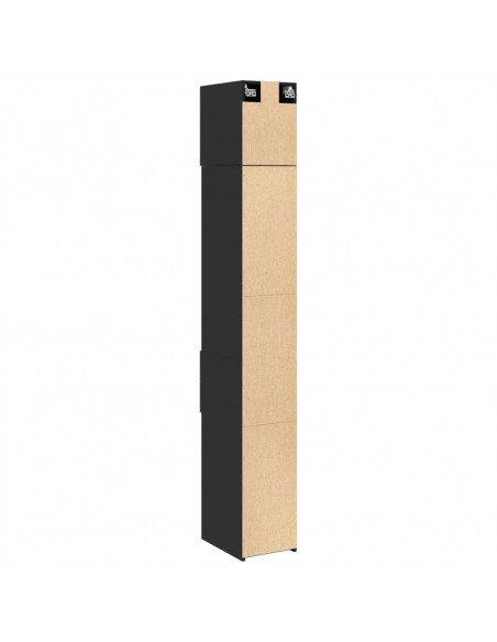 Mobile Sottile Nero 30x42,5x225 cm in Truciolato
