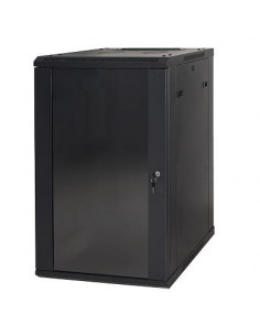 LINK ARMADIO RACK 19" 18 UNITA DA MURO (A)900 (L)600 X PROFONDITA 600 MM. COLORE NERO PORTA VETRO
