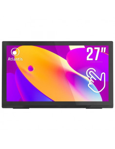 MONITOR ATLANTIS TOUCH LED 27" Wide A05-T27A-VHDM 1920x1080 8ms 1000:1 2x2W MM VGA HDMI DP 10 Tocchi VESA