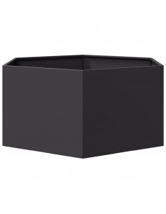 Fioriera da Giardino Nera Esagono 104x90x45 cm in Acciaio
