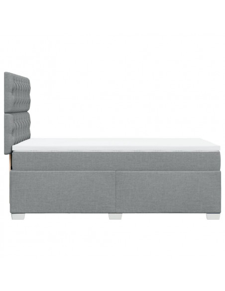 Giroletto a Molle con Materasso Grigio Chiaro 80x200 cm Tessuto