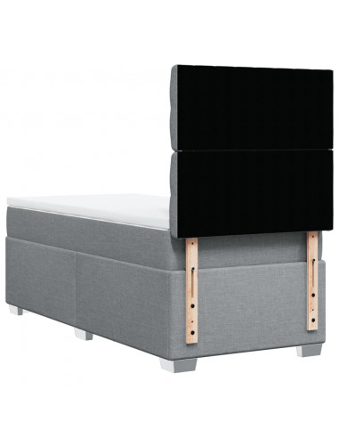 Giroletto a Molle con Materasso Grigio Chiaro 80x200 cm Tessuto