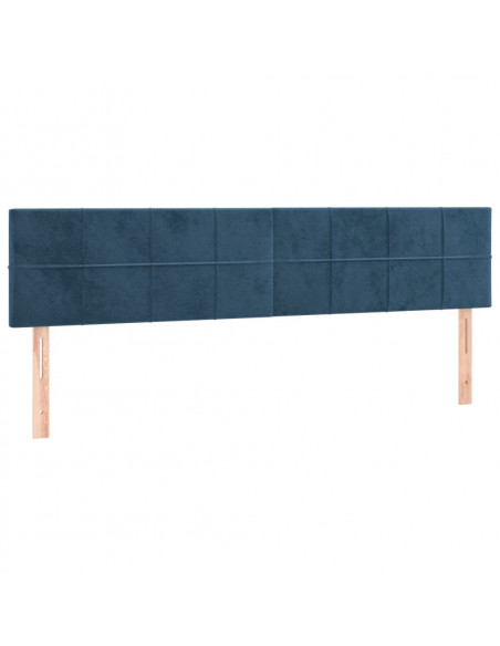 Giroletto a Molle con Materasso Blu Scuro 200x200 cm in Velluto