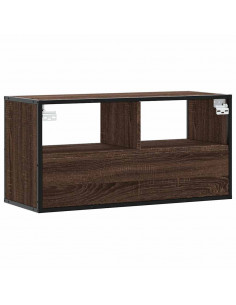Mobile TV Rovere Marrone 80x31x39,5cm Legno Multistrato Metallo
