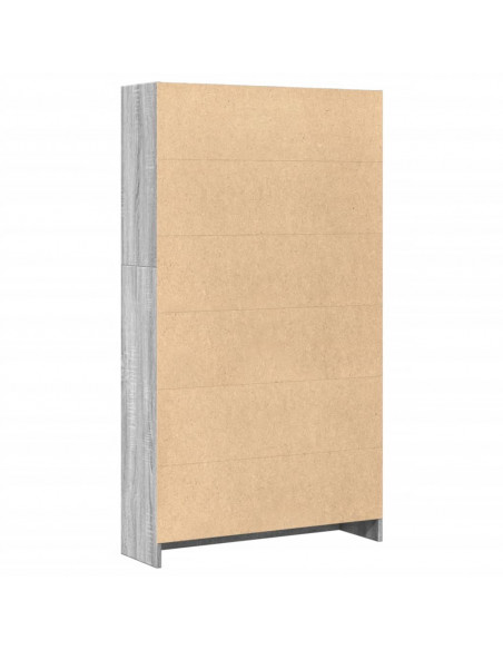 Libreria Grigio Sonoma 80x24x143 cm in Legno Multistrato