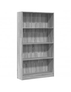 Libreria Grigio Sonoma 80x24x143 cm in Legno Multistrato 2